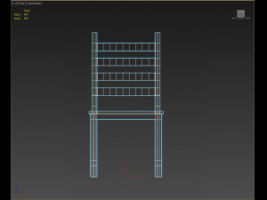 low poly simple wood chair 3Dモデル