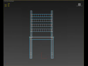 Lowpoly simple wood chair 3D Model
