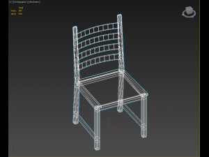 low poly simple wood chair 3Dモデル