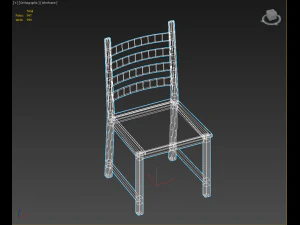 Lowpoly simple wood chair 3D Model