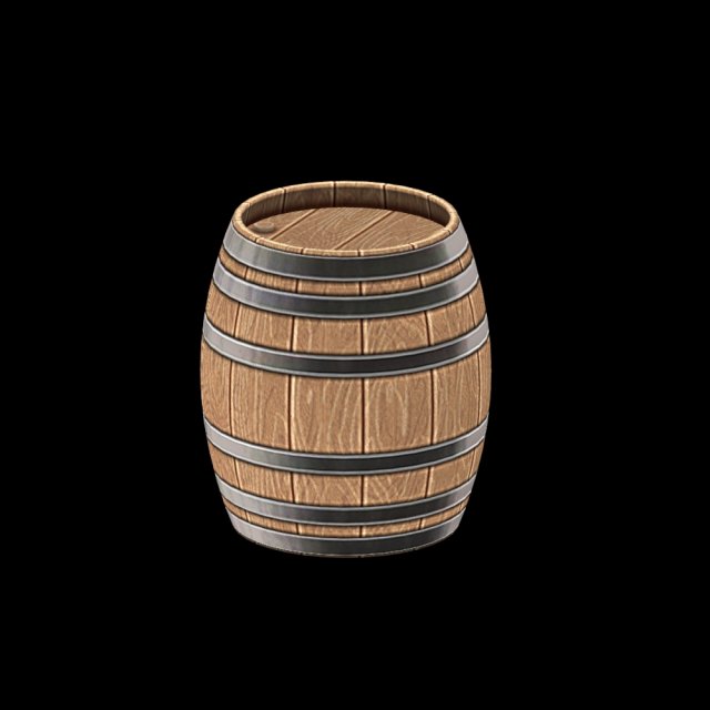 Wooden Barrel 3D-Modell .c4d .max .obj .3ds .fbx .stl .blend 