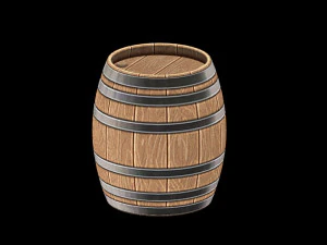 barril de madera Modelo 3D