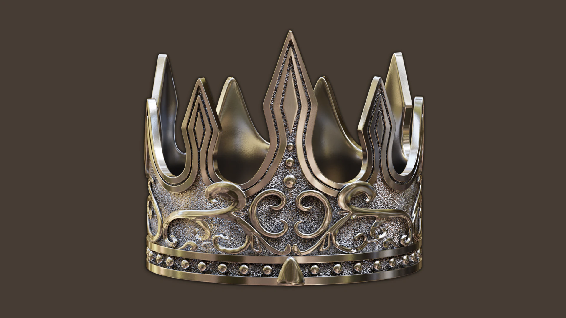 High-poly Crown 3D Model .c4d .max .obj .3ds .fbx .stl .blend 