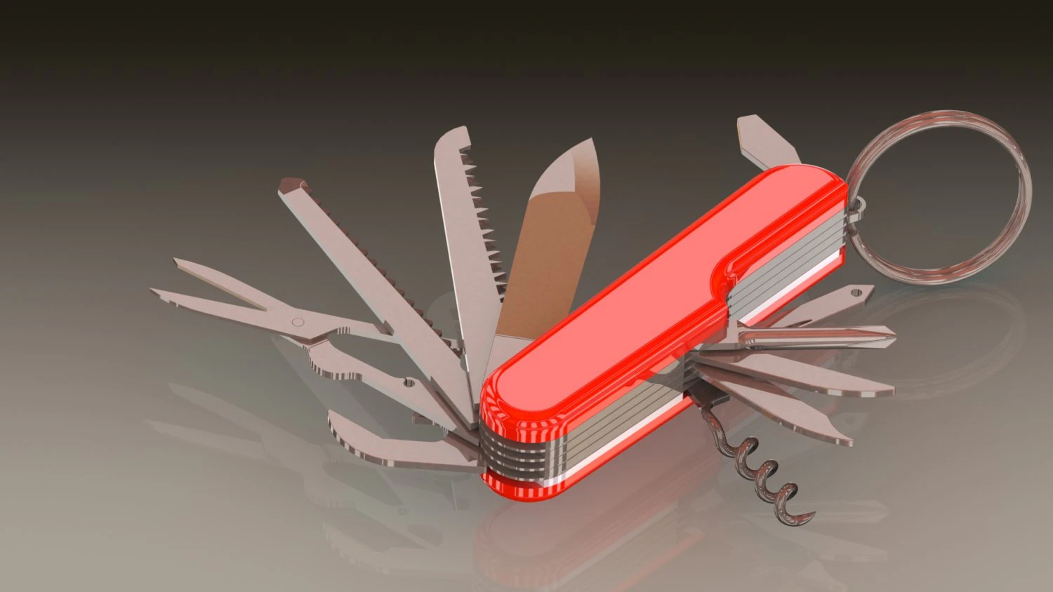 Swiss army knife 3D Model .c4d .max .obj .3ds .fbx .stl .blend 