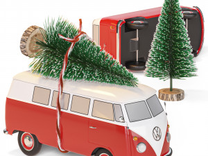 christmas volkswagen t1 Model 3D