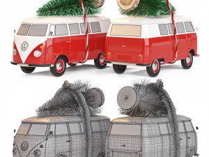 christmas volkswagen t1 Model 3D