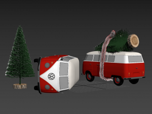 christmas volkswagen t1 Model 3D