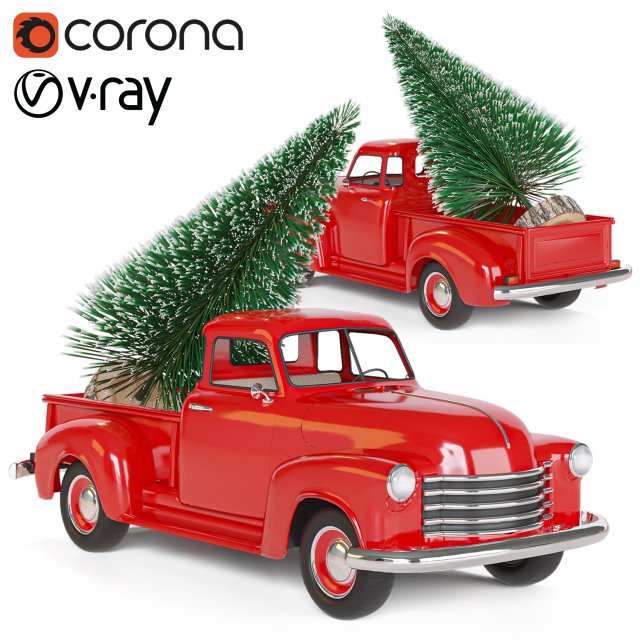 christmas chevrolet pickup 3D-Modell .c4d .max .obj .3ds .fbx .stl .blend 