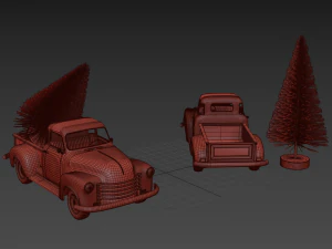 christmas chevrolet pickup 3D Model