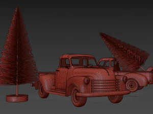 christmas chevrolet pickup 3D Model