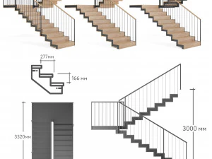 ladder on a metal frame 3D Model
