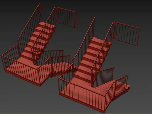ladder on a metal frame 3D Model