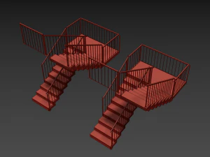 ladder on a metal frame 3D Model