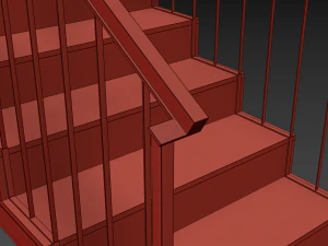 ladder on a metal frame 3D Model