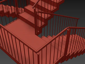 ladder on a metal frame 3D Model