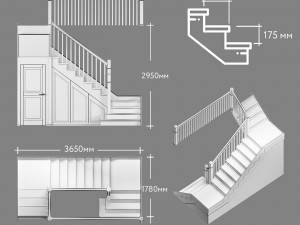 staircase with pantry Modèle 3D