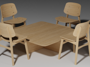 chair and coffee table 3D Model