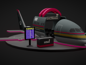 3d exhibition booth for royal jordanian airlines 3Dモデル