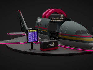 रॉयल जॉर्डन एयरलाइंस के लिए 3डी प्रदर्शनी बूथ 3D मॉडल