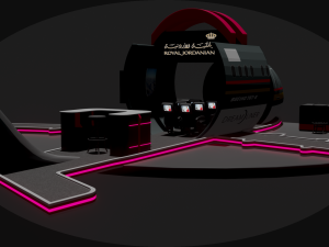 3d exhibition booth for royal jordanian airlines 3D Модель