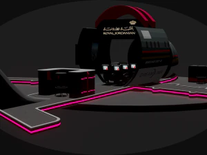 3d exhibition booth for royal jordanian airlines 3D Model