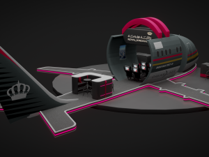 3d exhibition booth for royal jordanian airlines 3D Модель