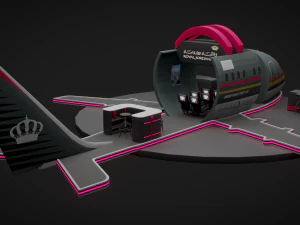 3d exhibition booth for royal jordanian airlines 3D Model