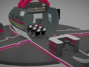 3d exhibition booth for royal jordanian airlines 3D Модель