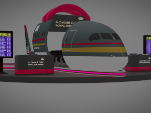 3d exhibition booth for royal jordanian airlines 3D Модель