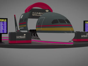 3d exhibition booth for royal jordanian airlines 3D Model