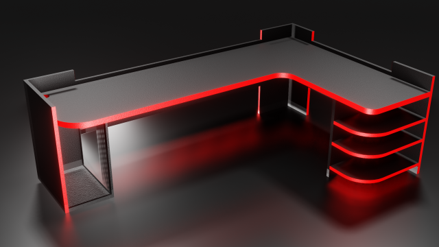 gaming desk 3D Модель .c4d .max .obj .3ds .fbx .stl .blend 