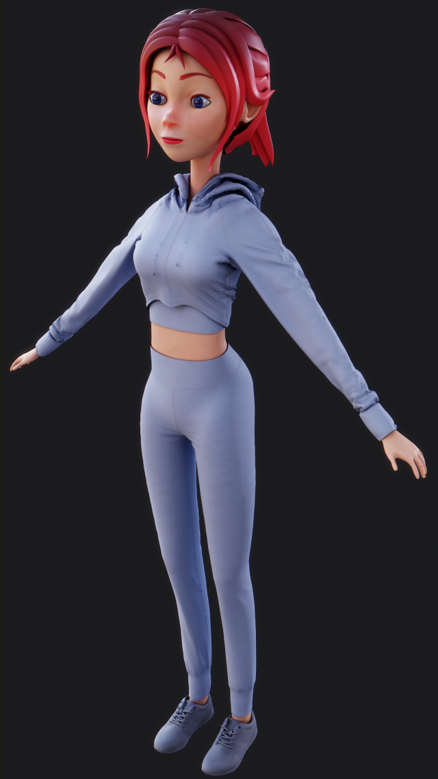 annie cartoon girl Modelo 3D .c4d .max .obj .3ds .fbx .stl .blend 