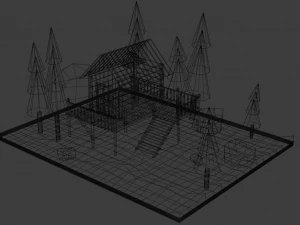 wood house low poly 3D Model
