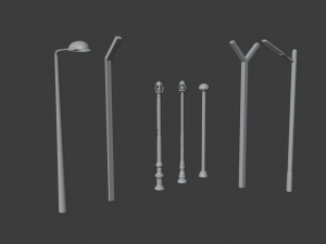 street light mini pack Modèle 3D