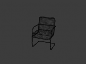 metal skin chair Model 3D
