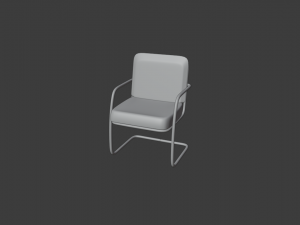 metal skin chair Model 3D