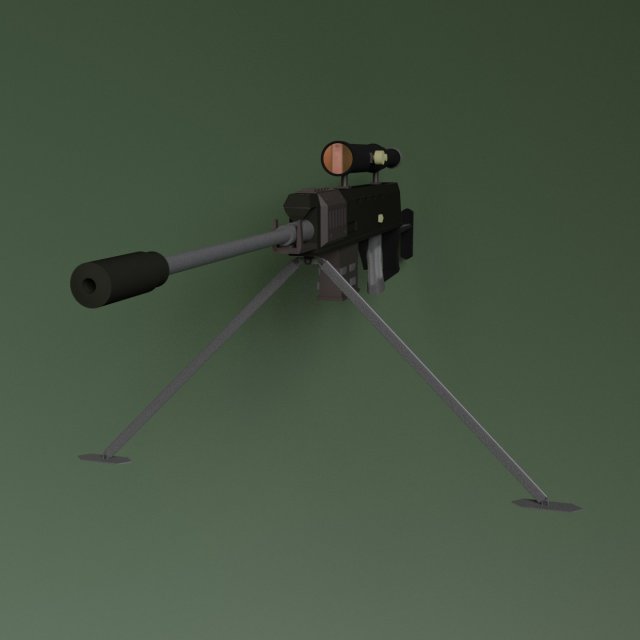 sniper rifle 3D 모델 .c4d .max .obj .3ds .fbx .stl .blend 