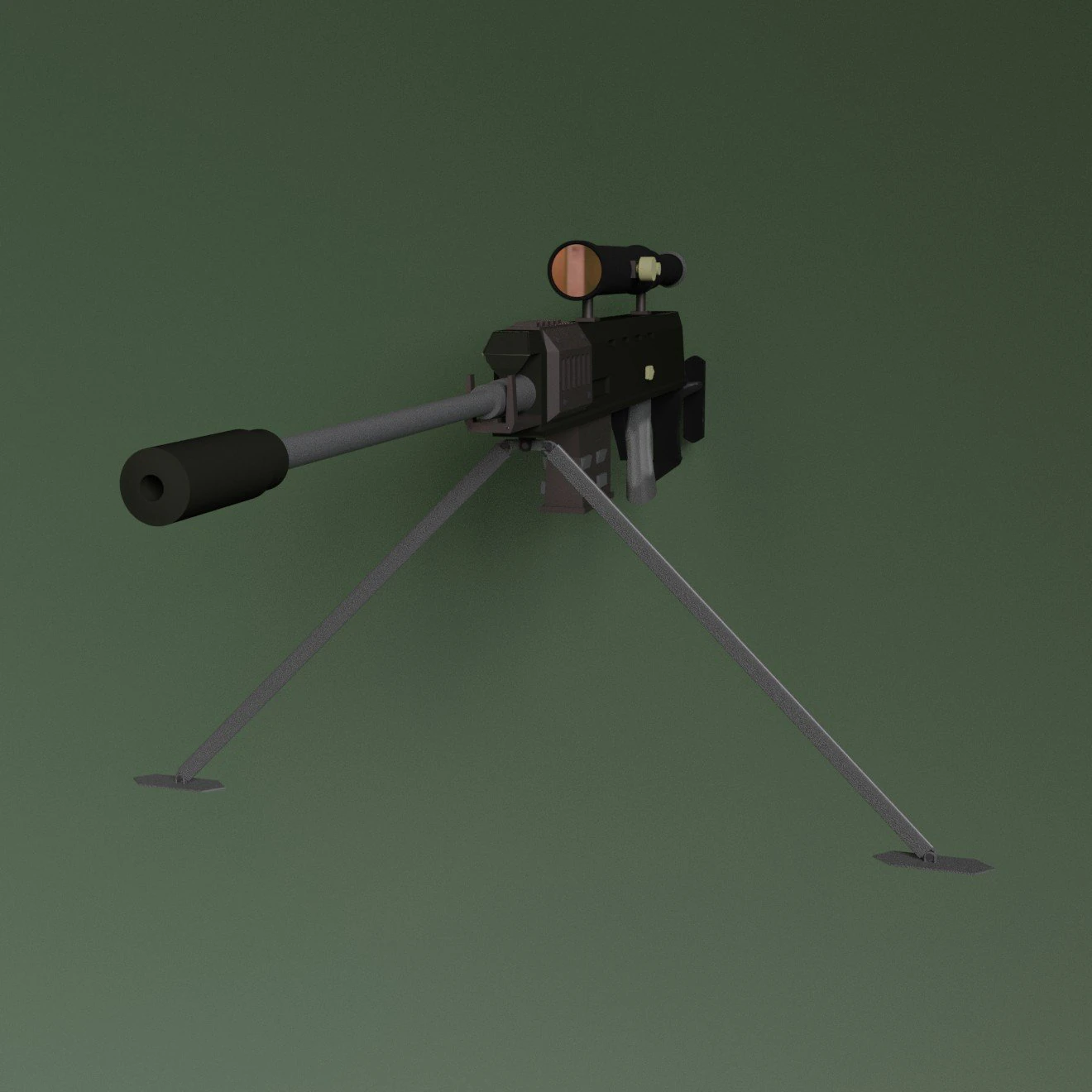 sniper rifle 3D Model .c4d .max .obj .3ds .fbx .stl .blend 