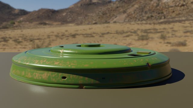 rusty antipersonnel mine 3D 模型 .c4d .max .obj .3ds .fbx .stl .blend 