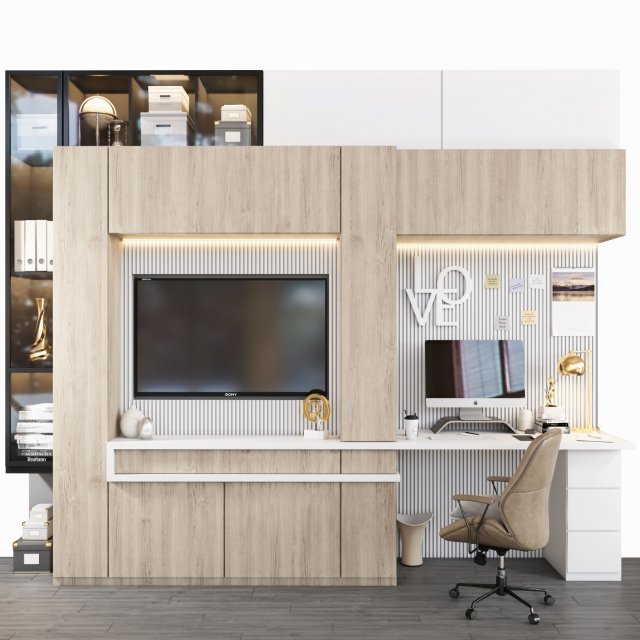 office furniture Modelo 3D .c4d .max .obj .3ds .fbx .stl .blend 