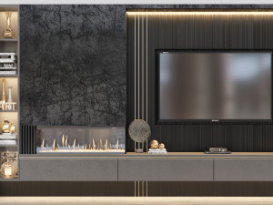 tv wall01 Model 3D