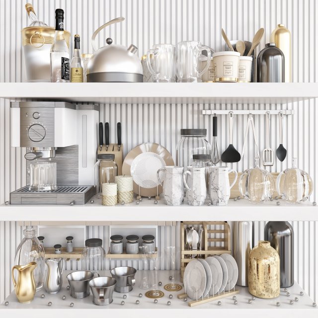 kitchen accessories Modello 3D .c4d .max .obj .3ds .fbx .stl .blend 