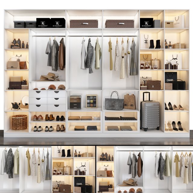 closet 101 3D Model .c4d .max .obj .3ds .fbx .stl .blend 