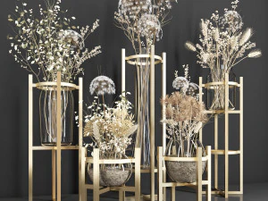 set di mazzi di fiori 106 Modello 3D