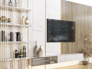 tv wall 20 Model 3D