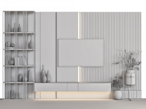 tv wall 20 Model 3D
