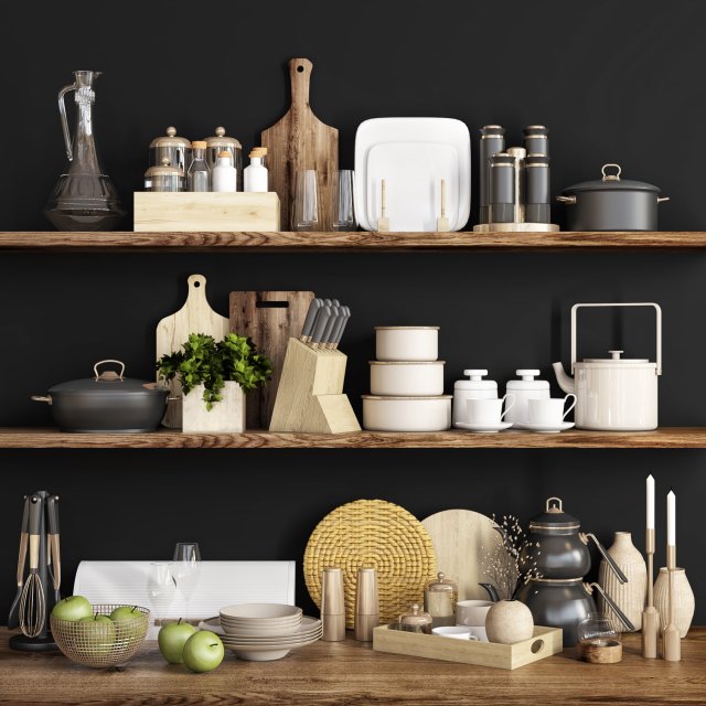 kitchen accessory 04 3D 모델 .c4d .max .obj .3ds .fbx .stl .blend 