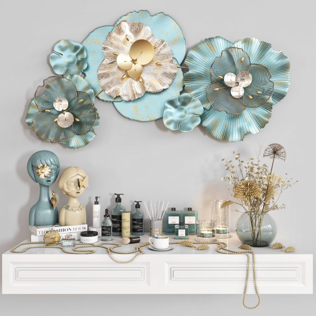decorative set 32 3D Model .c4d .max .obj .3ds .fbx .stl .blend 