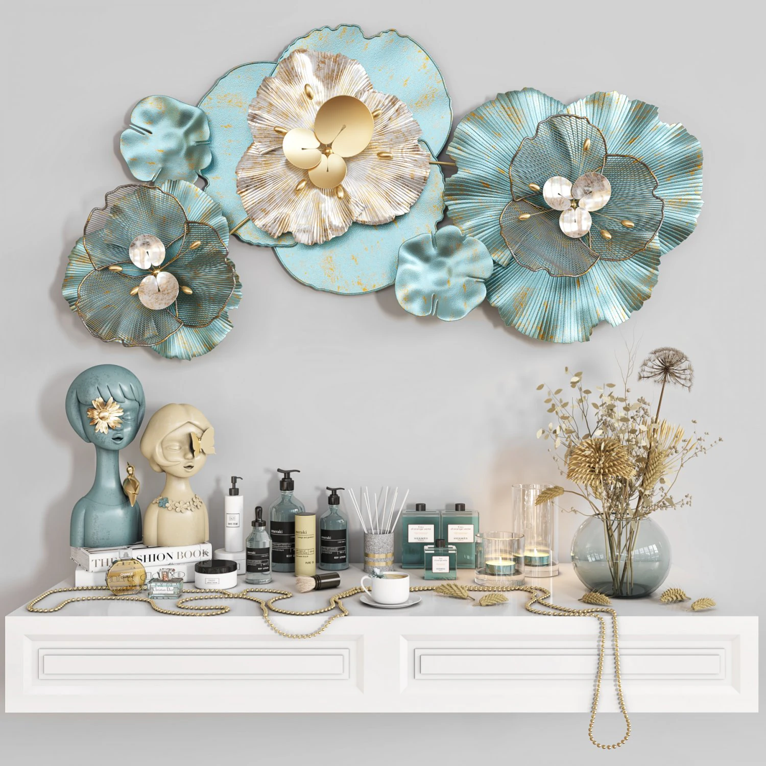 decorative set 32 3D Model .c4d .max .obj .3ds .fbx .stl .blend 