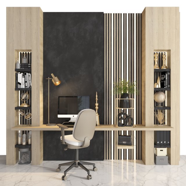 office furniture 09 Modelo 3D .c4d .max .obj .3ds .fbx .stl .blend 